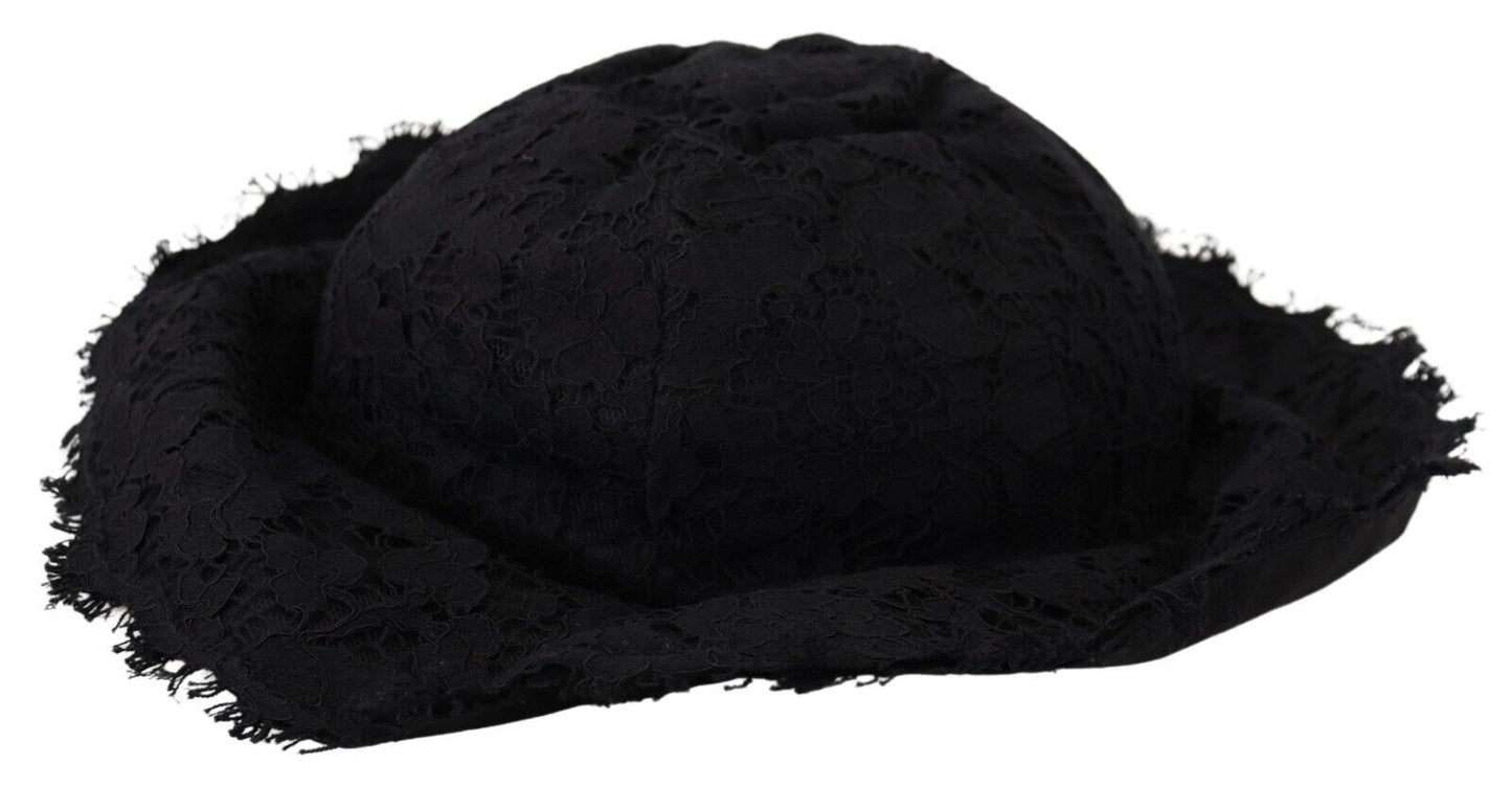 Dolce & Gabbana Elegante sombrero de diseñador negro listo para el sol