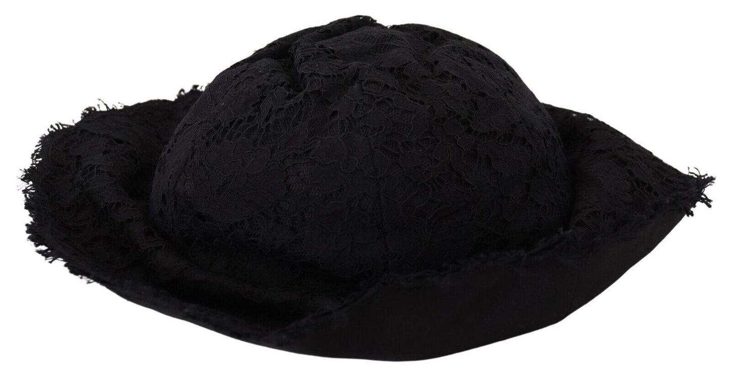 Dolce & Gabbana Elegante sombrero de diseñador negro listo para el sol