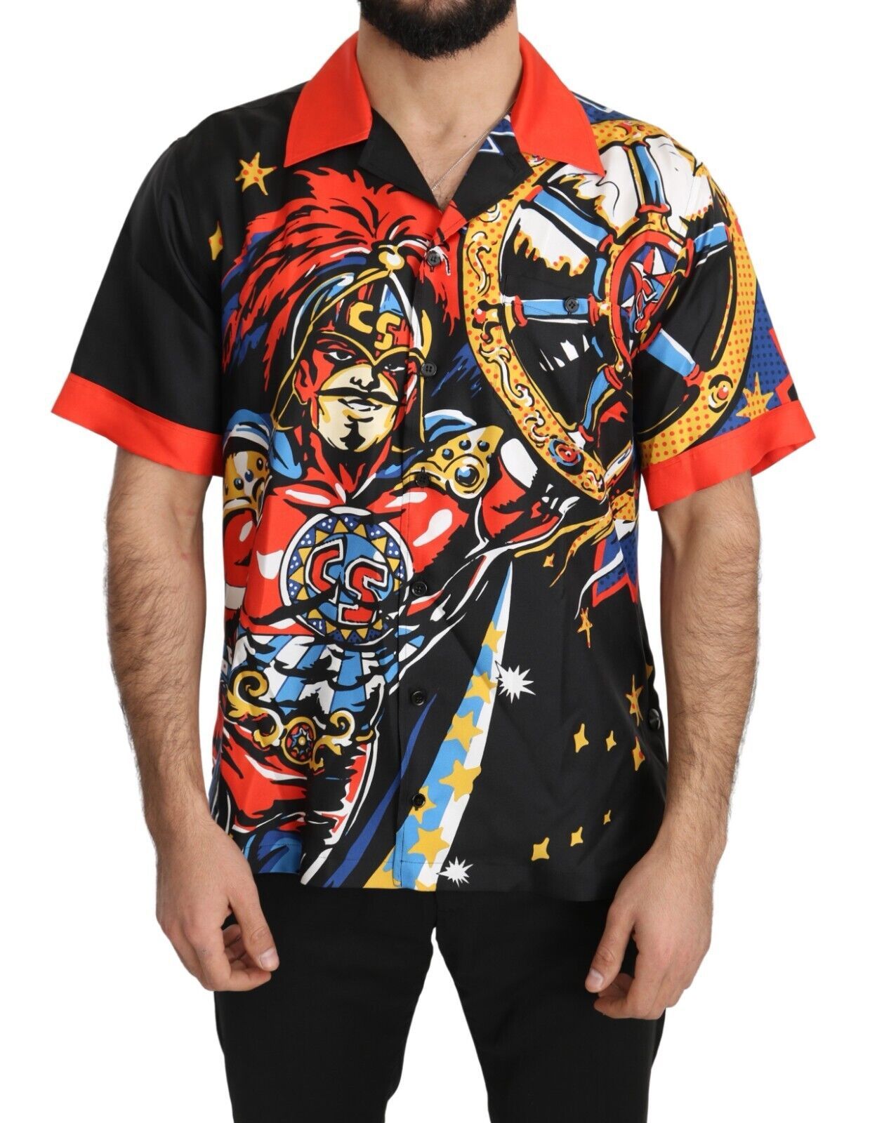 Dolce & Gabbana Camisa Elegancia Casual De Seda Multicolor