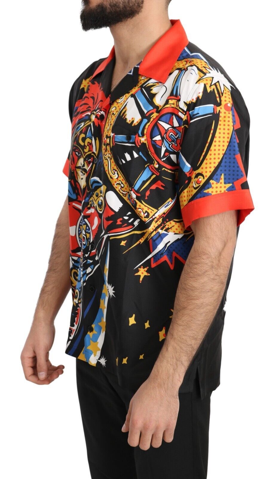 Dolce & Gabbana Camisa Elegancia Casual De Seda Multicolor