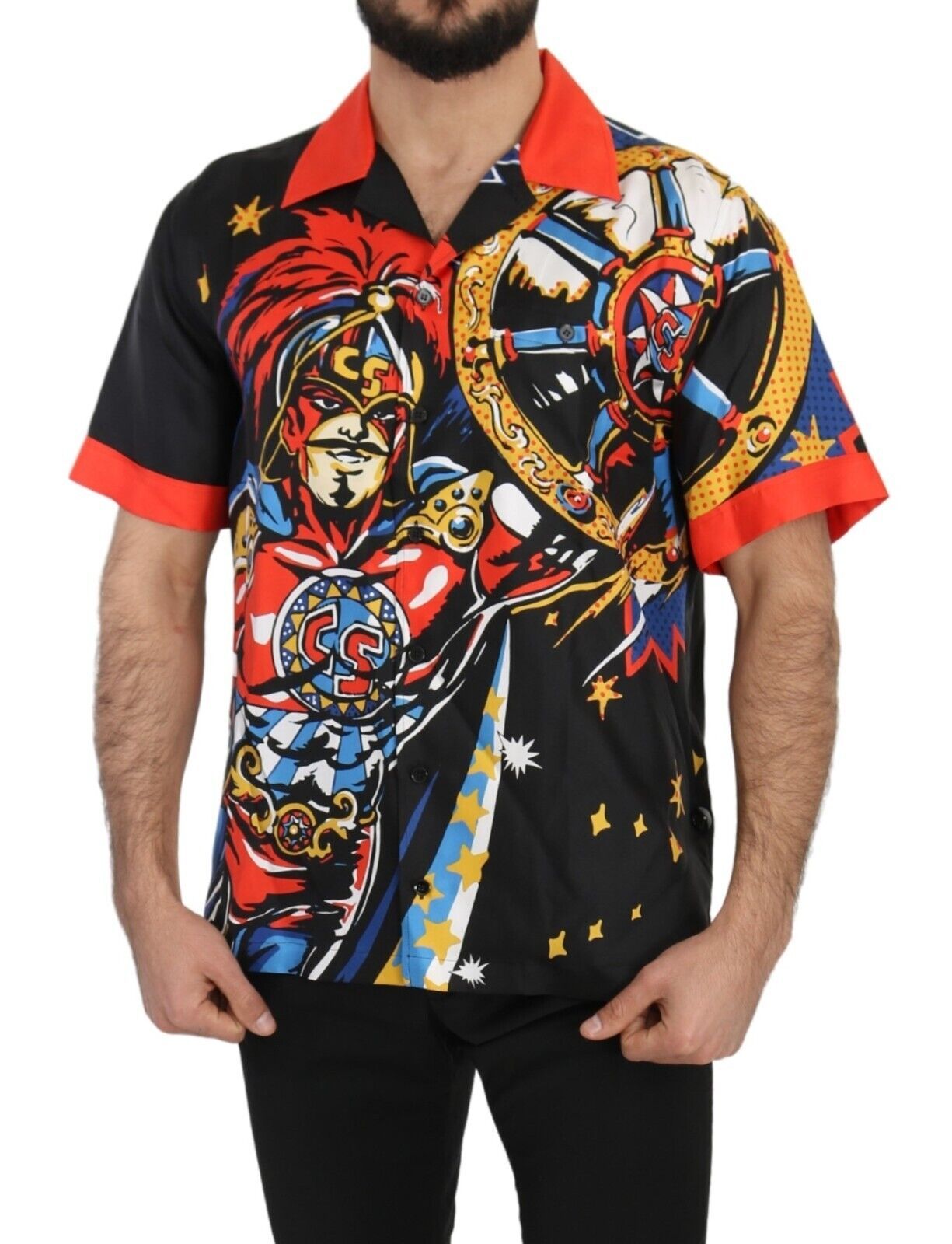 Dolce & Gabbana Camisa Elegancia Casual De Seda Multicolor