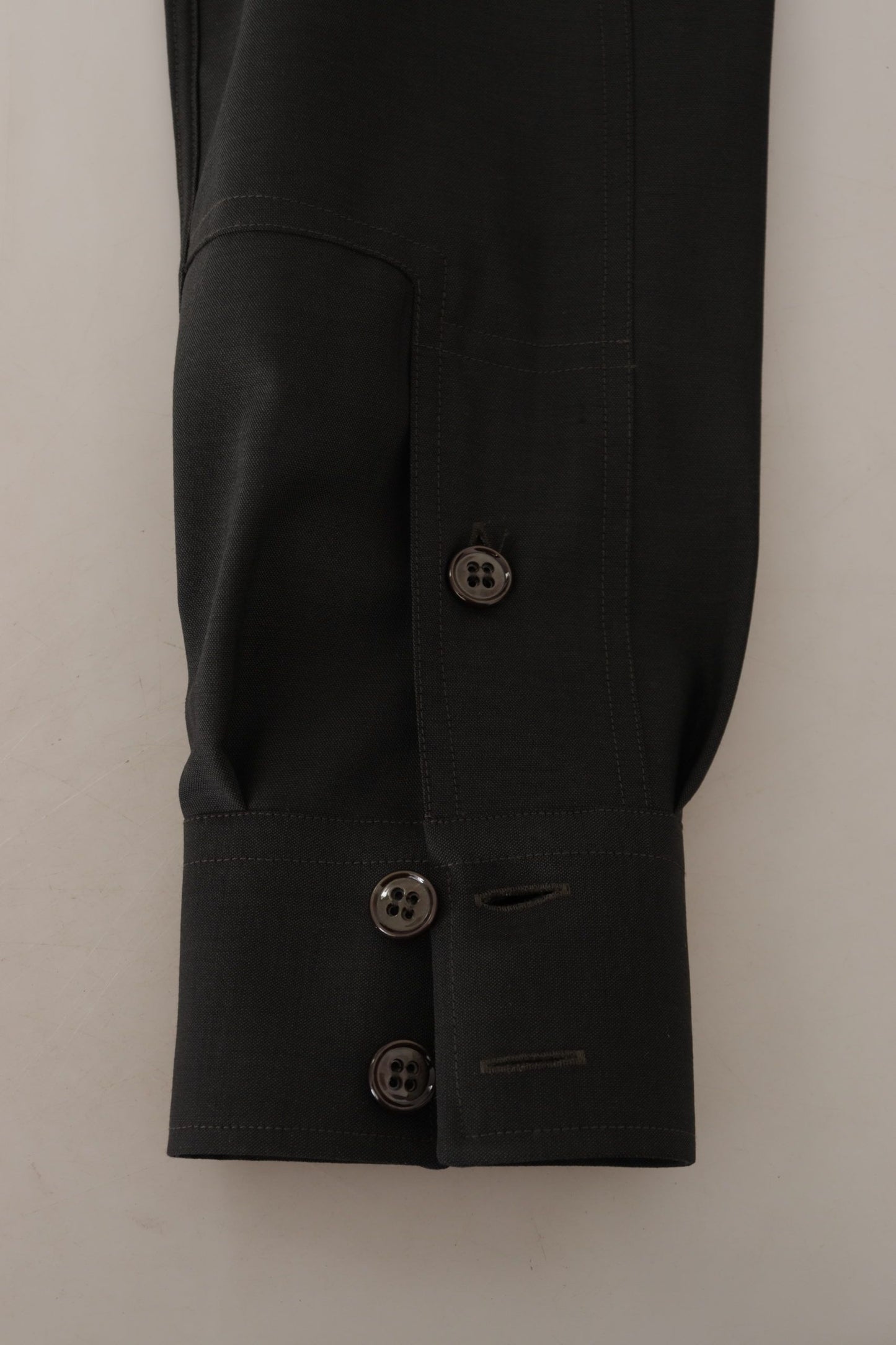 Dolce & Gabbana Camisa elegante de algodón verde oscuro de corte slim