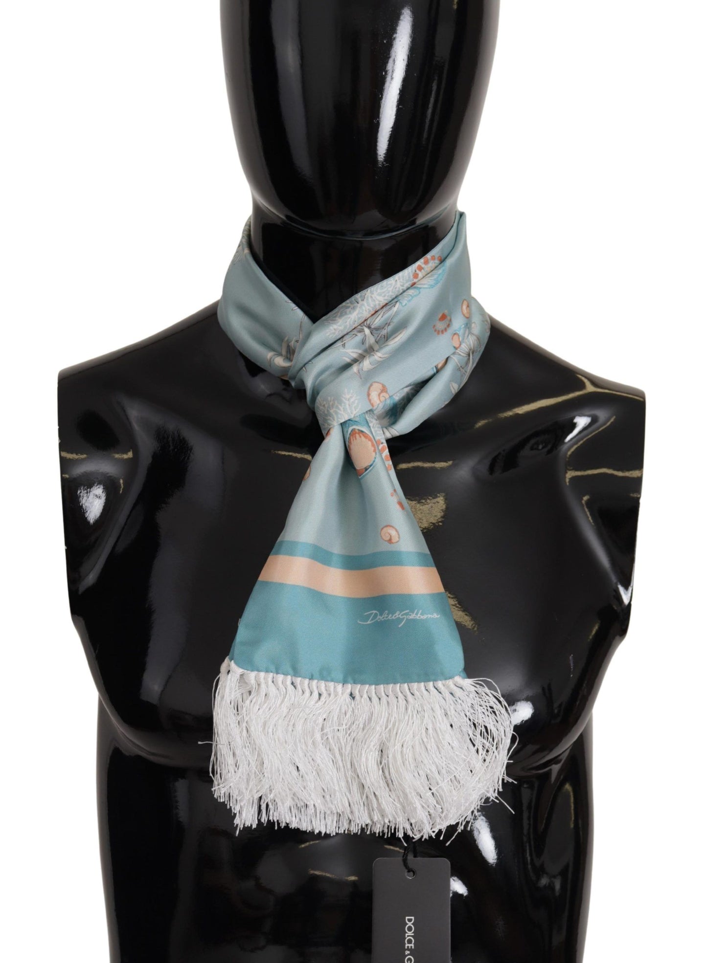 Dolce & Gabbana Elegante pañuelo de seda con motivo de conchas
