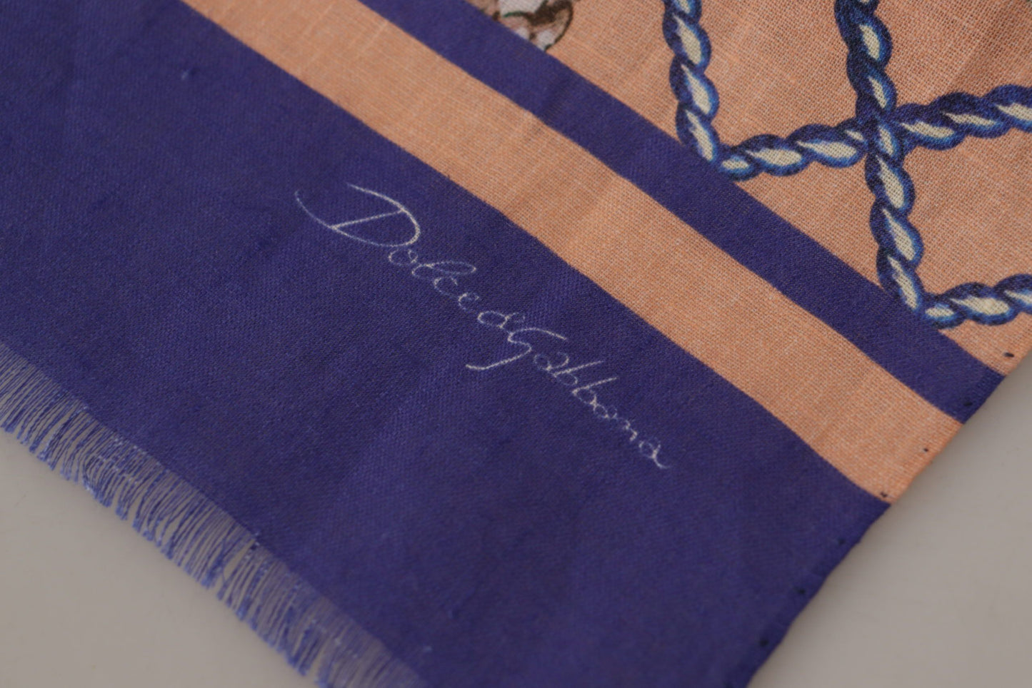 Dolce & Gabbana Bufanda de lino multicolor Seashell para hombre
