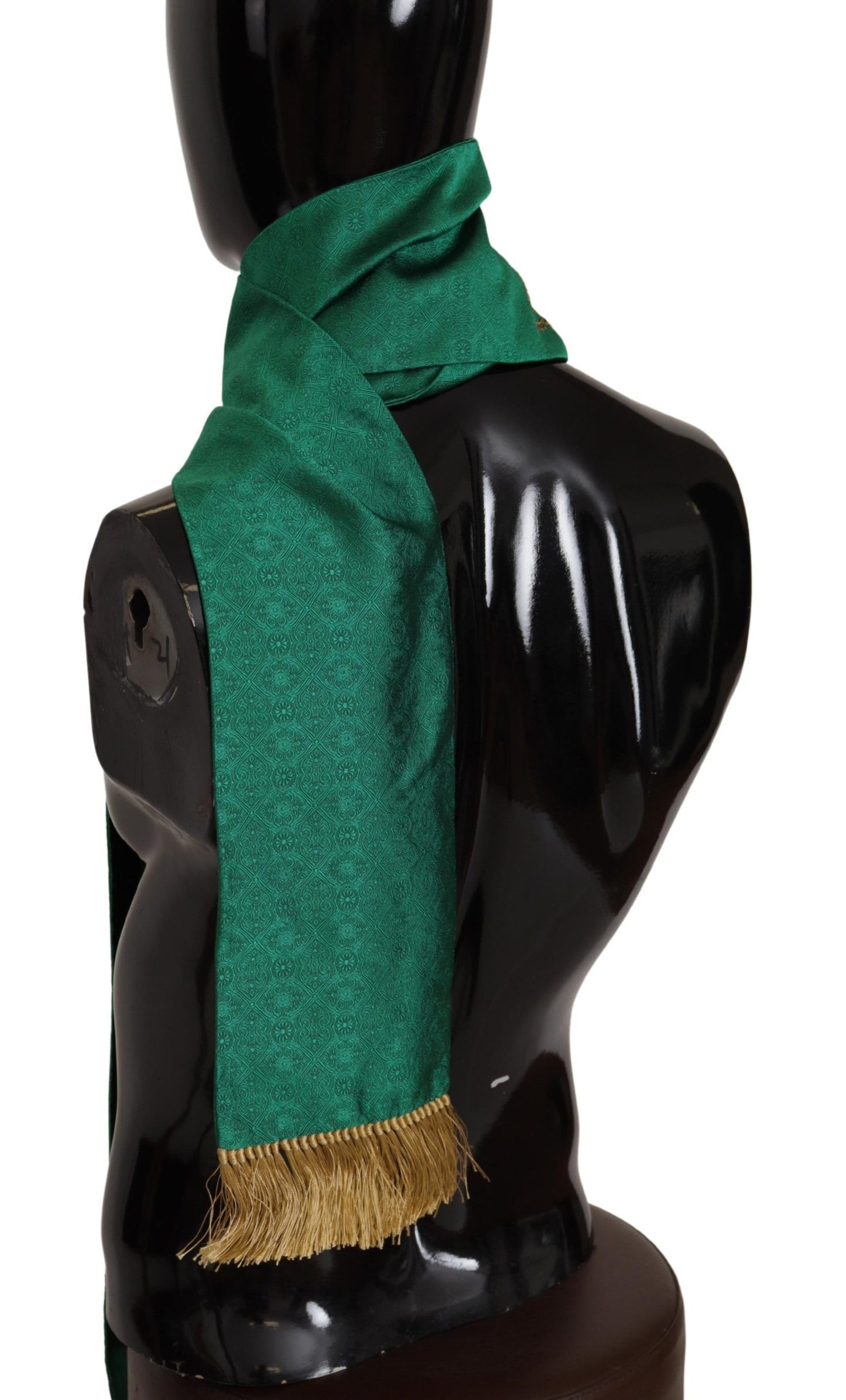 Dolce & Gabbana Elegante bufanda de hombre en mezcla de seda verde