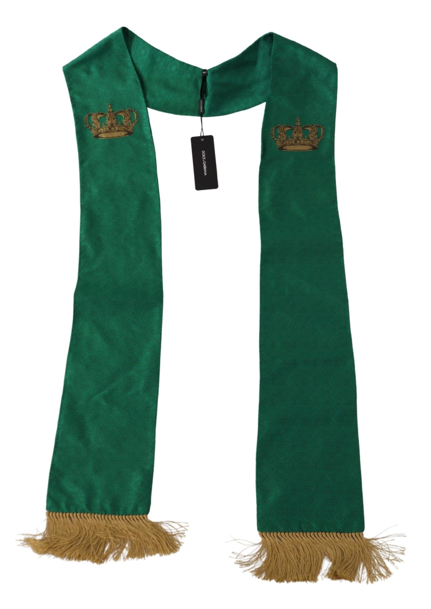 Dolce & Gabbana Elegante bufanda de hombre en mezcla de seda verde