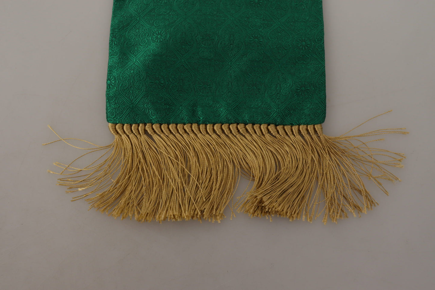 Dolce & Gabbana Elegante bufanda de hombre en mezcla de seda verde