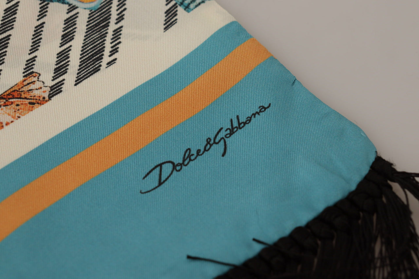 Dolce & Gabbana Bufanda De Seda Multicolor Con Estampado De Conchas