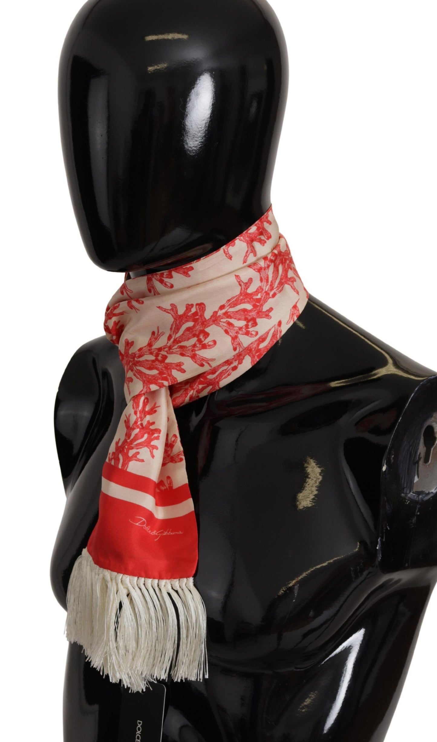 Bufanda Hombre Dolce & Gabbana Elegant Silk - Red Coral Print