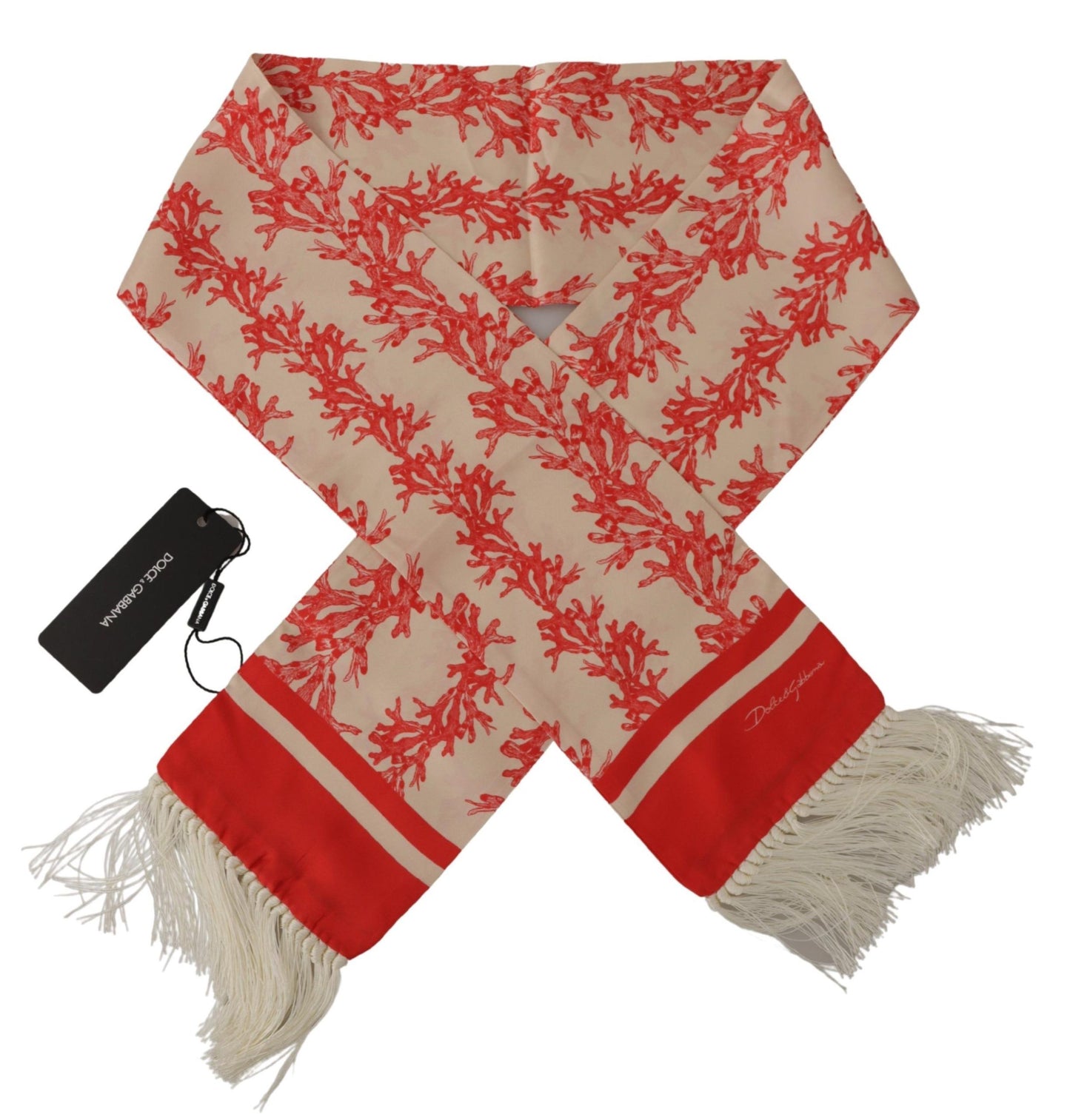 Bufanda Hombre Dolce & Gabbana Elegant Silk - Red Coral Print