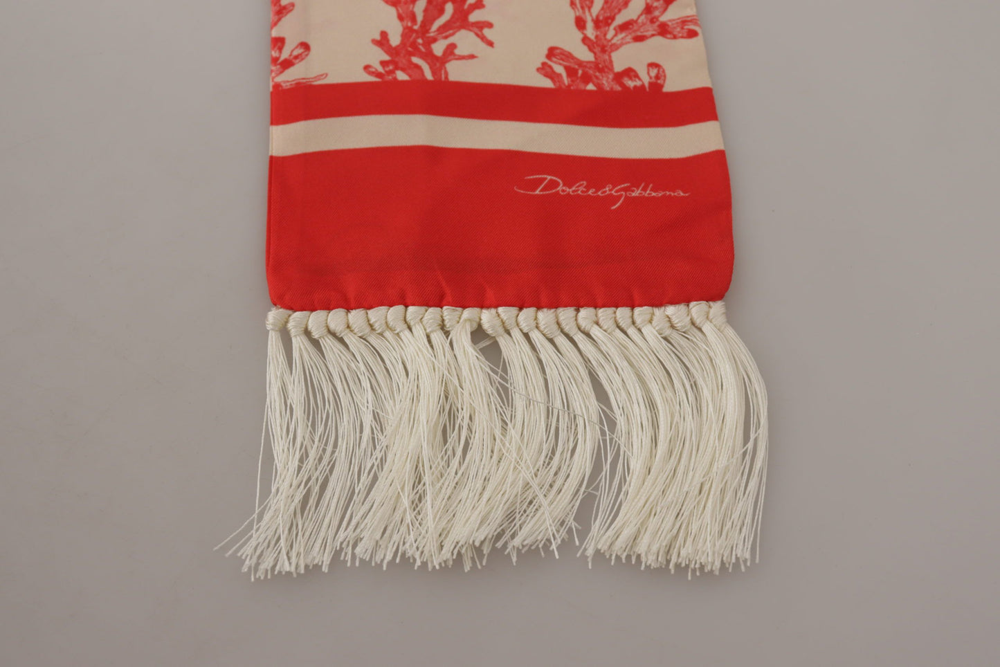 Bufanda Hombre Dolce & Gabbana Elegant Silk - Red Coral Print