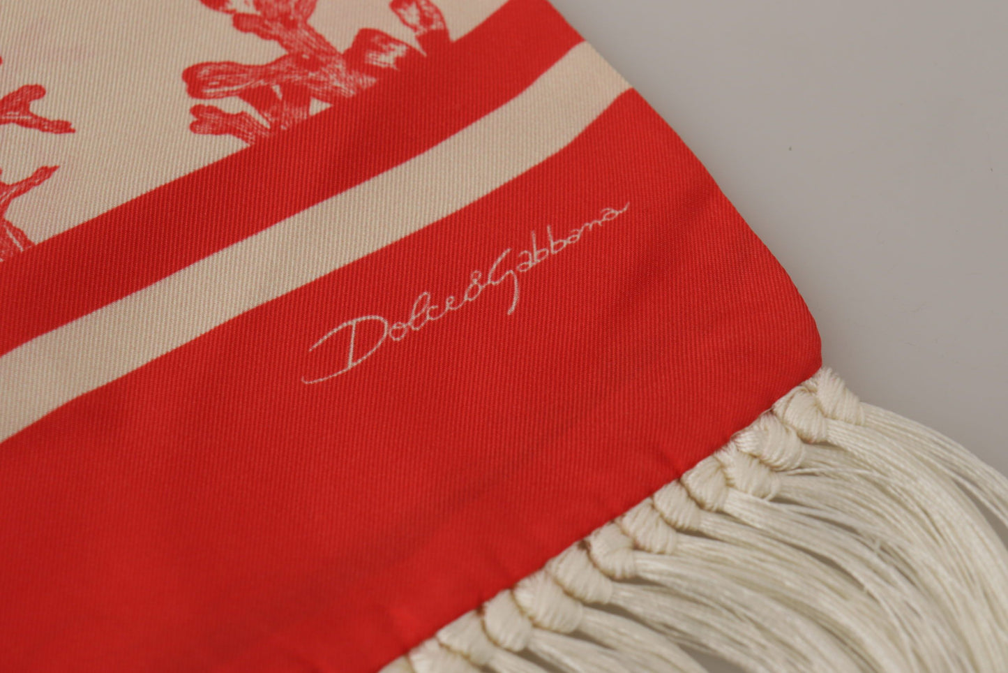 Bufanda Hombre Dolce & Gabbana Elegant Silk - Red Coral Print