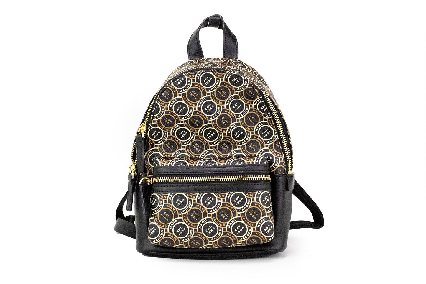 Marc Jacobs Signet Mini Black Logo Printed Leather Shoulder Backpack Bookbag – par Marc Jacobs | Disponible sur Sandy Store ByNet