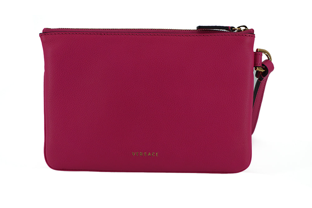 Versace Elegant Pink Leather Pouch Clutch – par Versace | Disponible sur Sandy Store ByNet