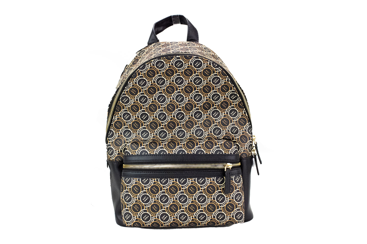 Marc Jacobs Signet Medium Black Logo Printed Leather Shoulder Backpack Bookbag – par Marc Jacobs | Disponible sur Sandy Store ByNet