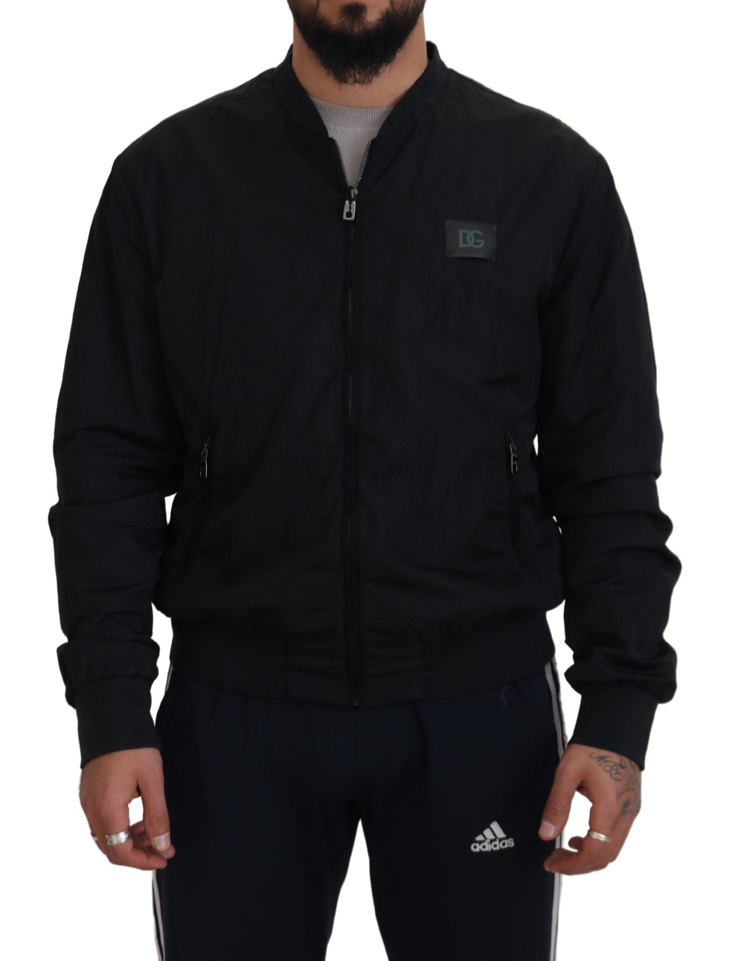Dolce & Gabbana Elegante cazadora bomber negra