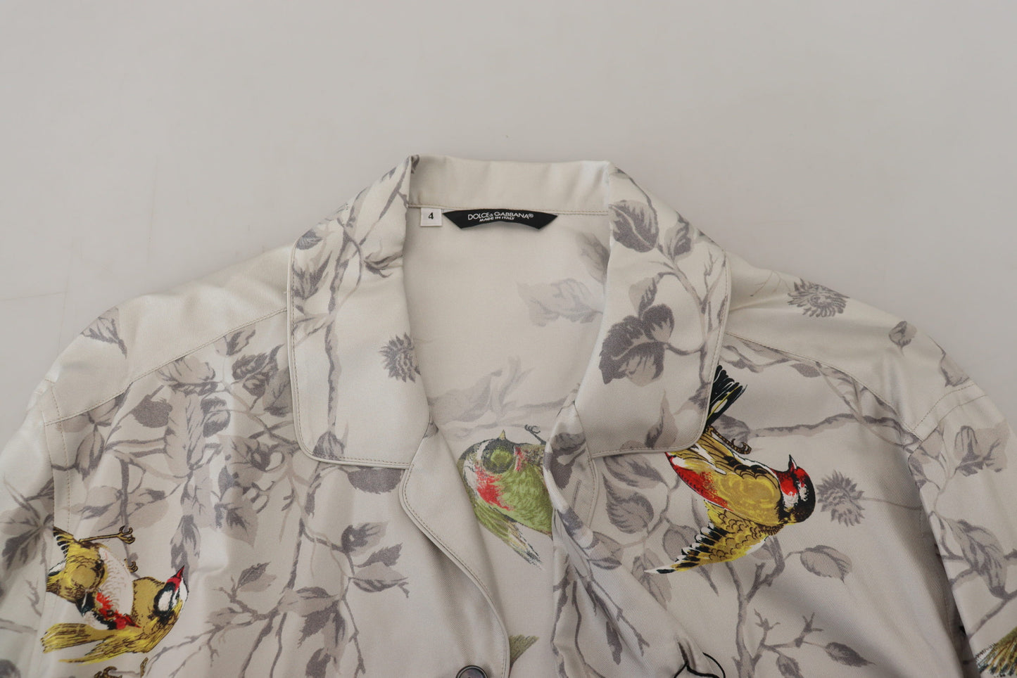 Dolce & Gabbana Camisa casual elegante con estampado de pájaros de seda