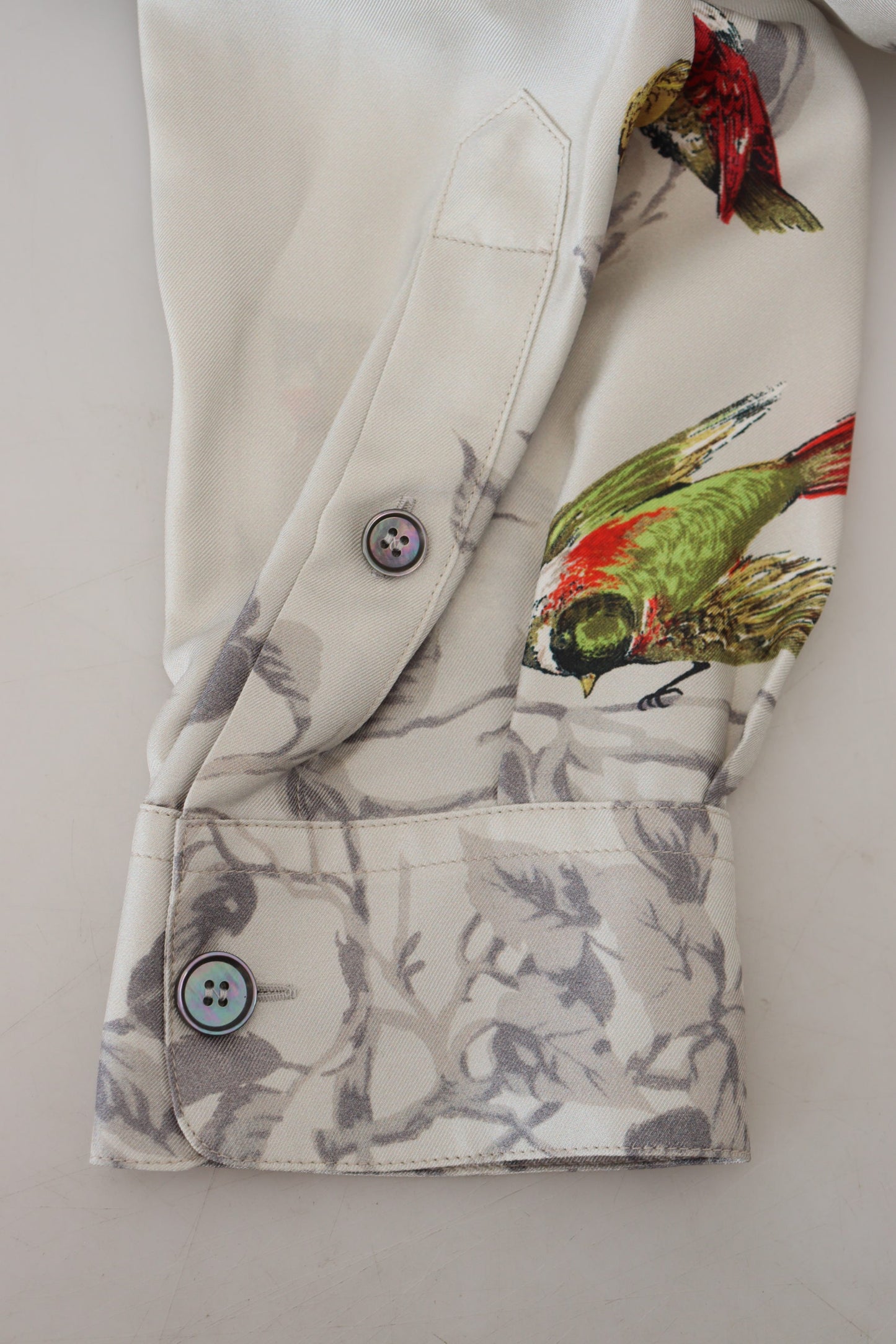 Dolce & Gabbana Camisa casual elegante con estampado de pájaros de seda