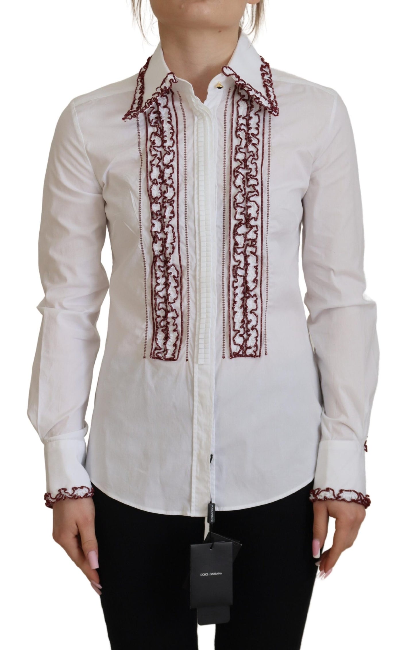 Dolce & Gabbana Elegante polo de algodón blanco