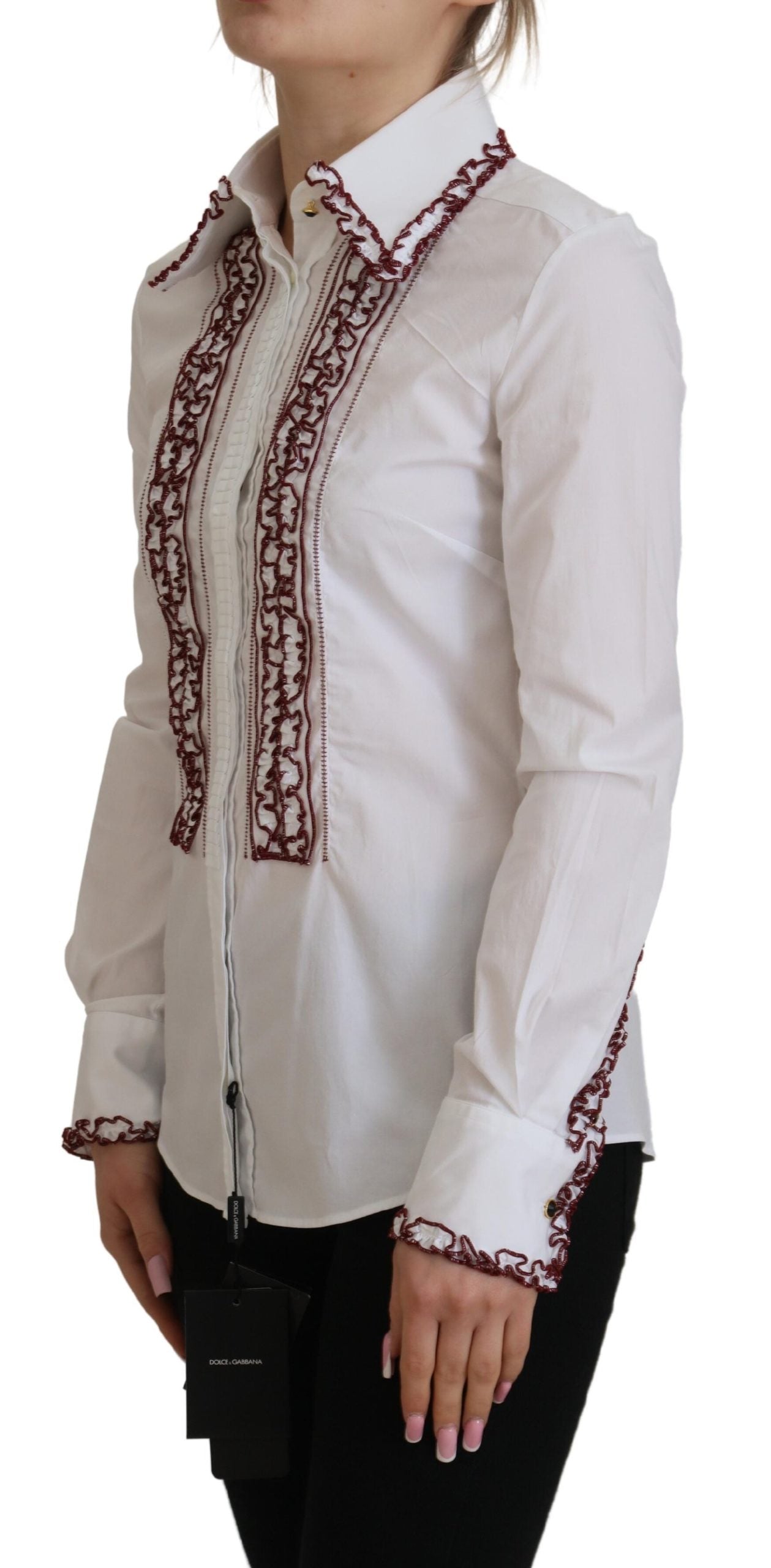 Dolce & Gabbana Elegante polo de algodón blanco