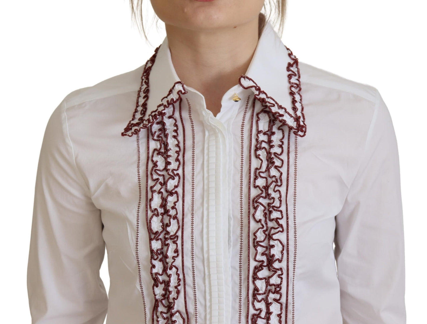 Dolce & Gabbana Elegante polo de algodón blanco