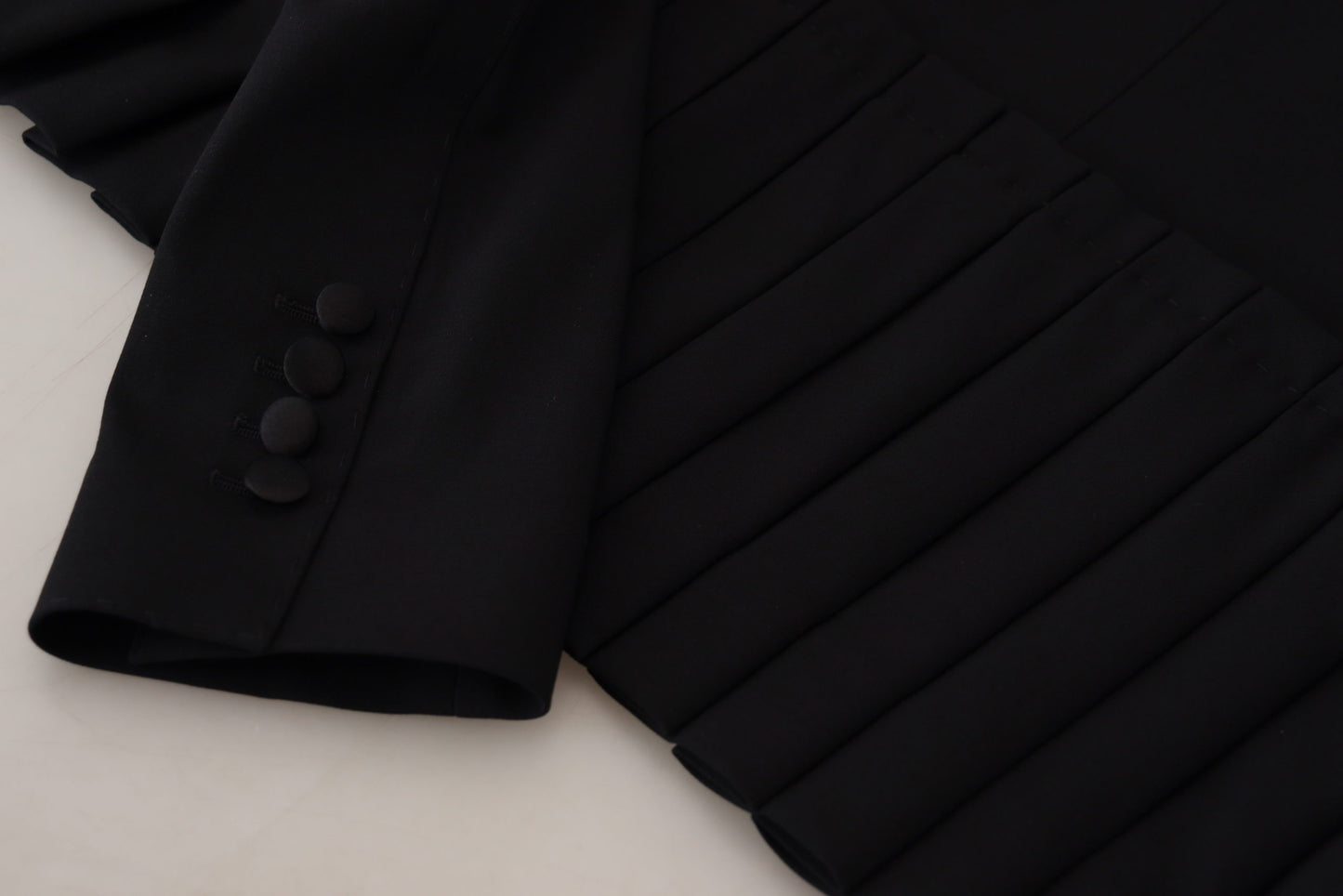 Dolce & Gabbana Elegante blazer de lana elástica negro