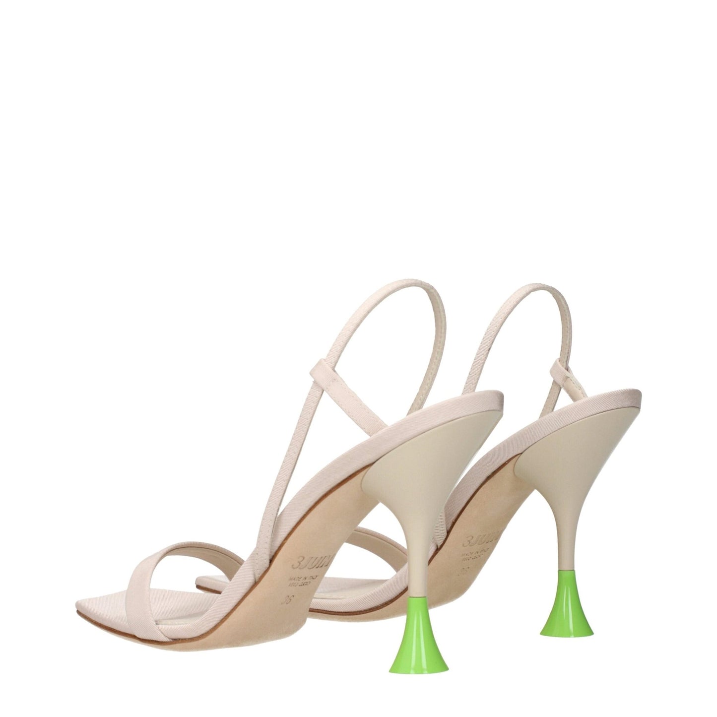 3Juin Beige Fabric Stiletto Heels Sandals – EU36/US6 par 3Juin | Disponible sur Sandy Store ByNet
