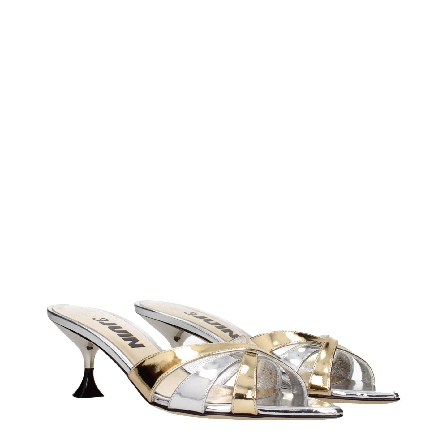 3Juin Gray Leather Stiletto Heels Sandals – EU36/US6 par 3Juin | Disponible sur Sandy Store ByNet
