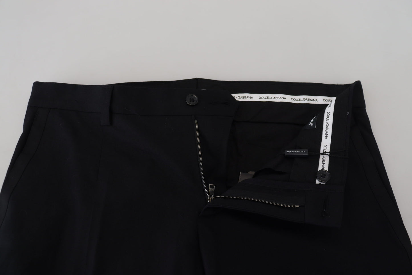 Dolce & Gabbana Elegante pantalón de algodón negro