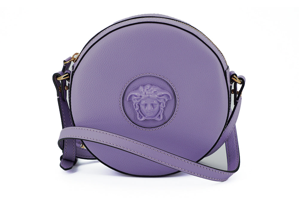 Versace Elegant Purple Round Shoulder Bag – par Versace | Disponible sur Sandy Store ByNet