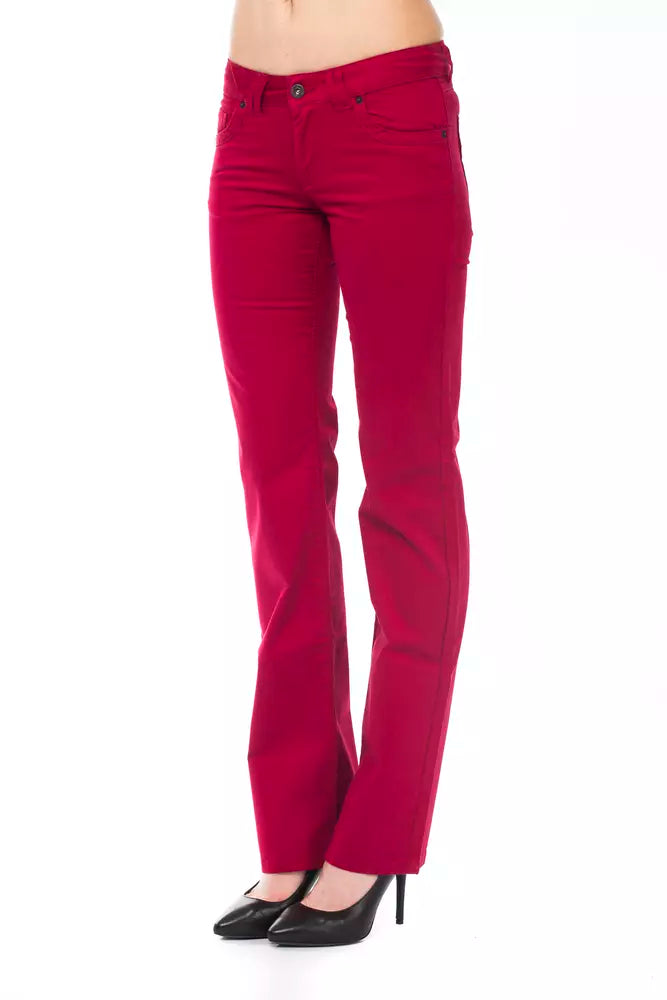 Pantalones de algodón rojo Ungaro Fever para mujer
