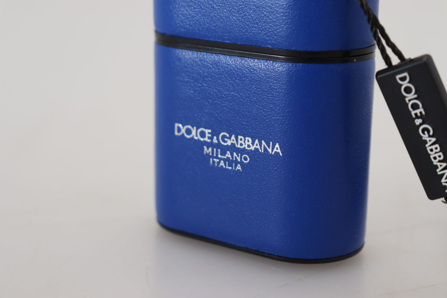 Dolce & Gabbana Elegante funda para Airpods de cuero azul