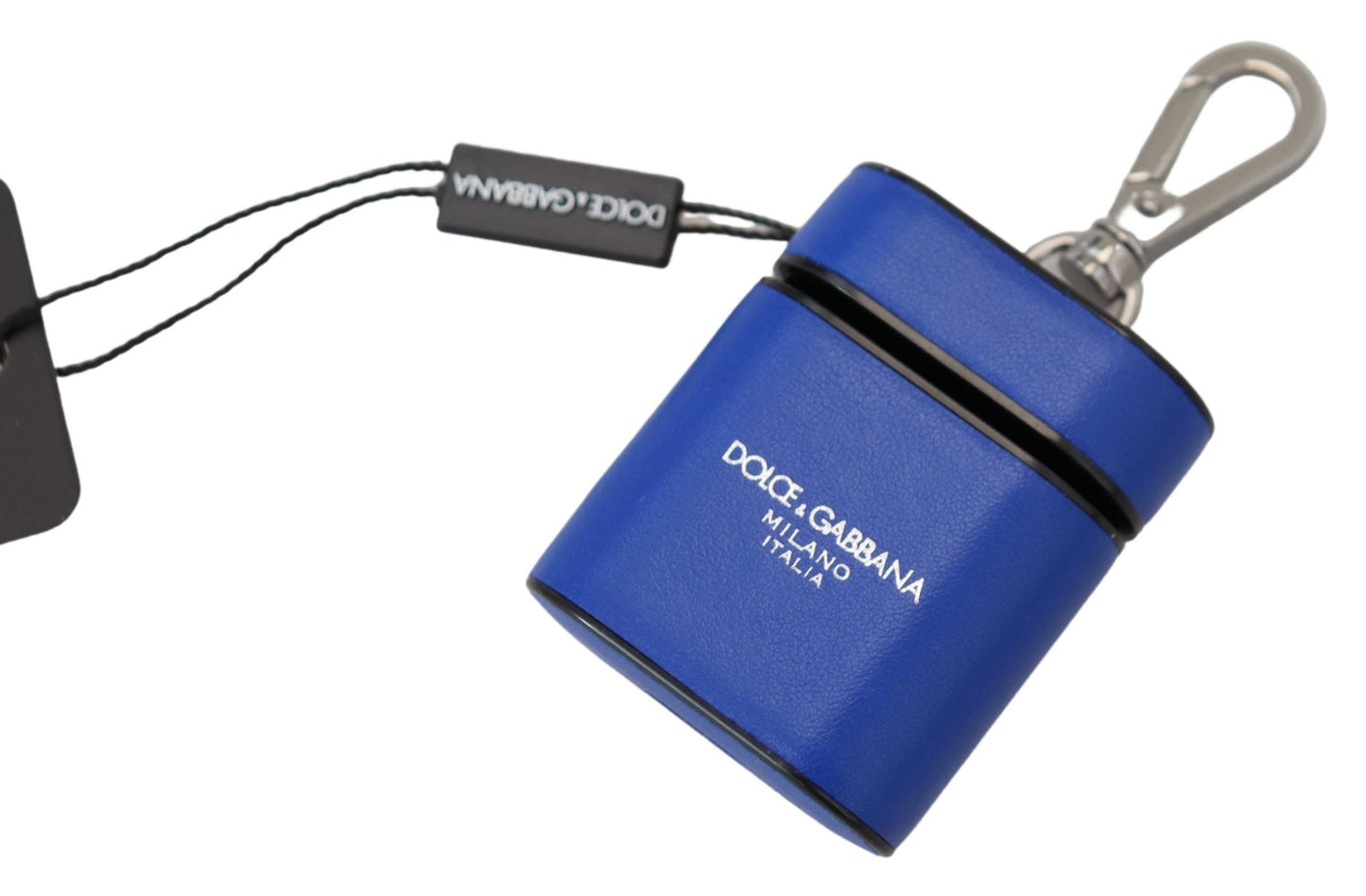 Dolce & Gabbana Elegante funda para Airpods de cuero azul