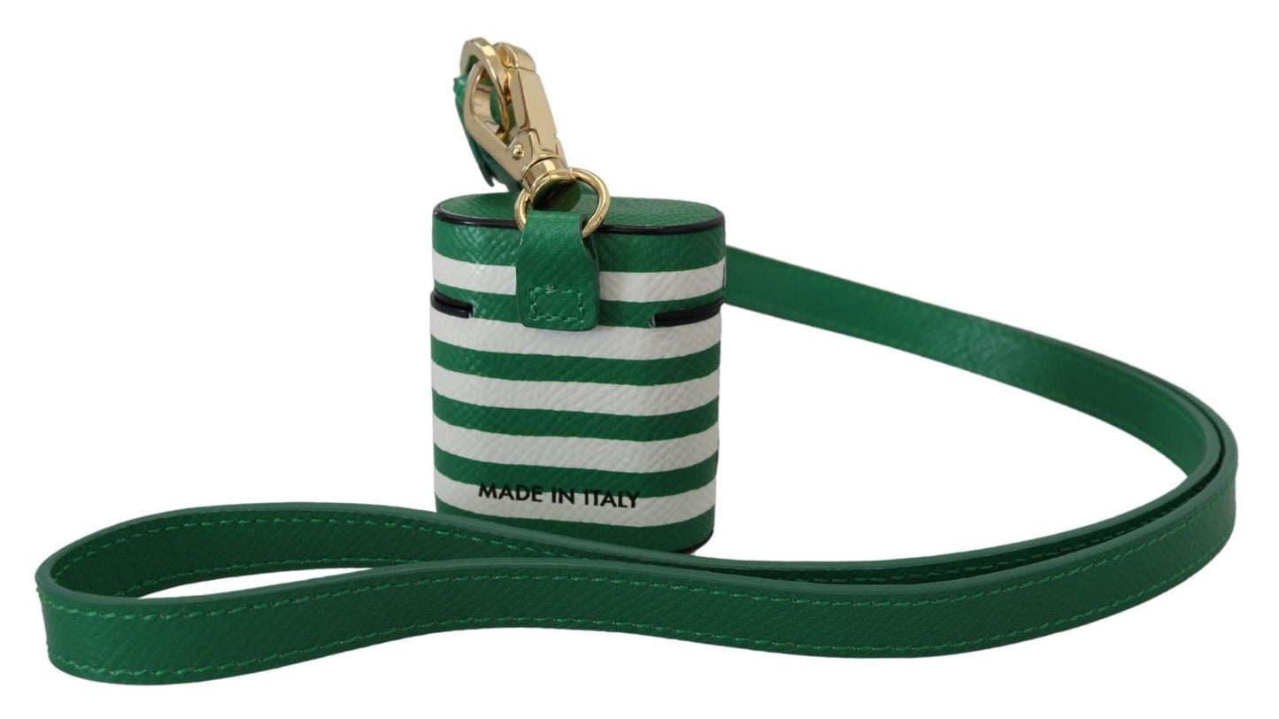 Dolce & Gabbana Elegante Funda De Cuero Para Airpods - Verde Lush