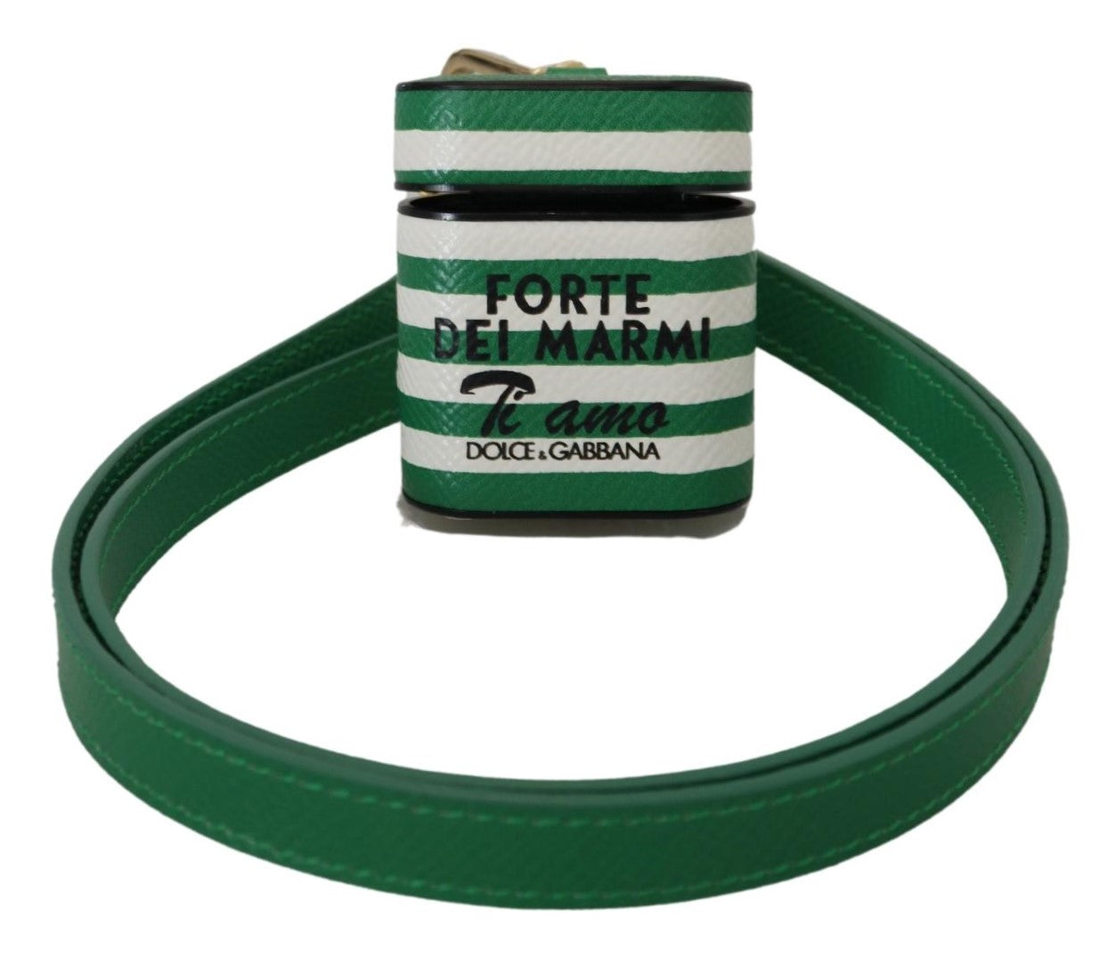 Dolce & Gabbana Elegante Funda De Cuero Para Airpods - Verde Lush