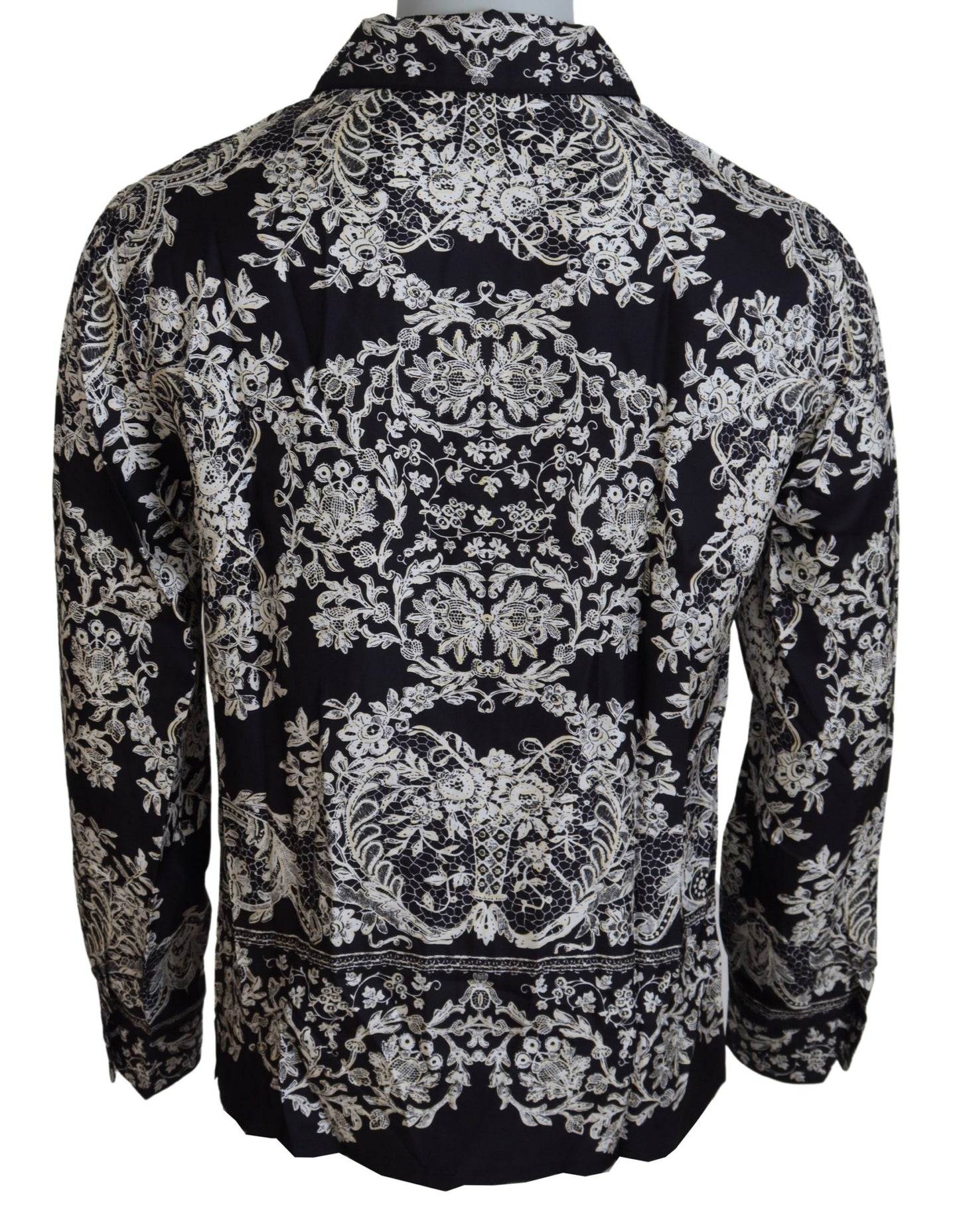 Dolce & Gabbana Elegante camisa barroca floral de satén