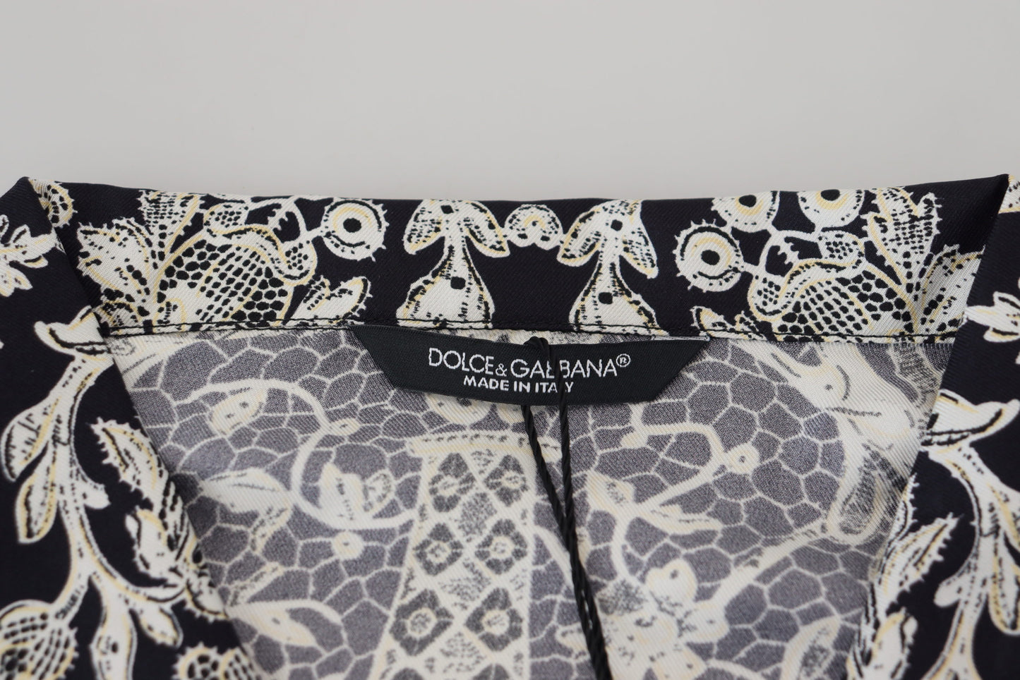 Dolce & Gabbana Elegante camisa barroca floral de satén