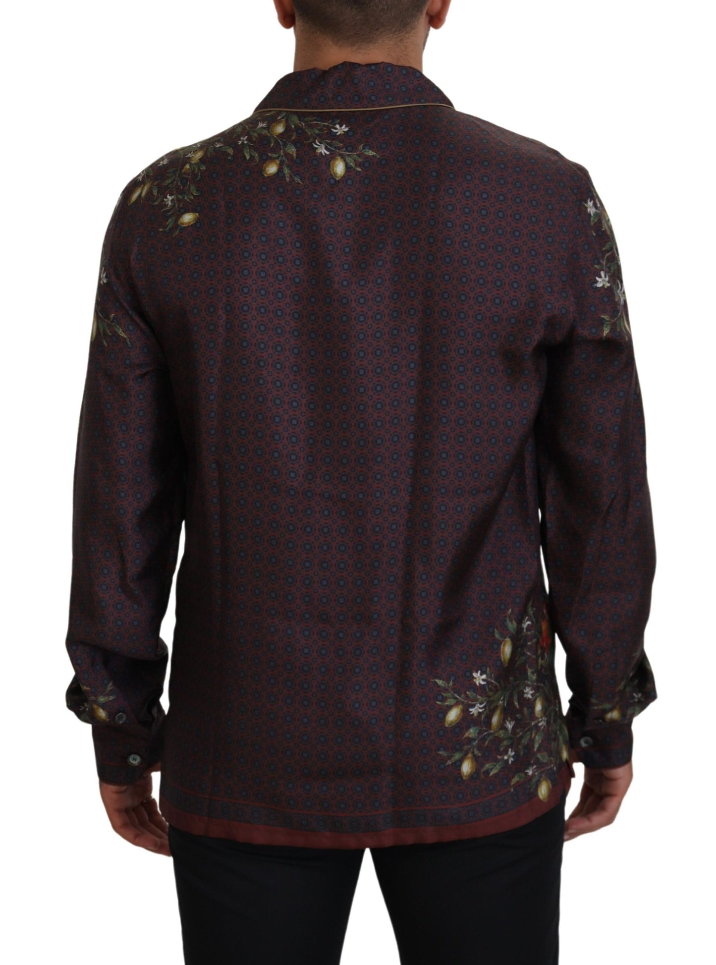 Dolce & Gabbana Camisa estilo pijama de satén de seda elegante para hombre