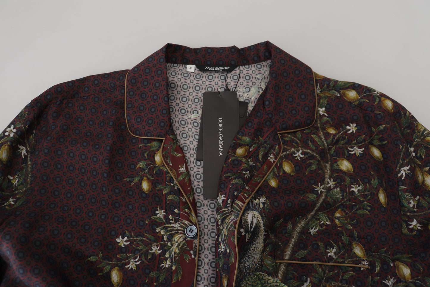 Dolce & Gabbana Camisa estilo pijama de satén de seda elegante para hombre