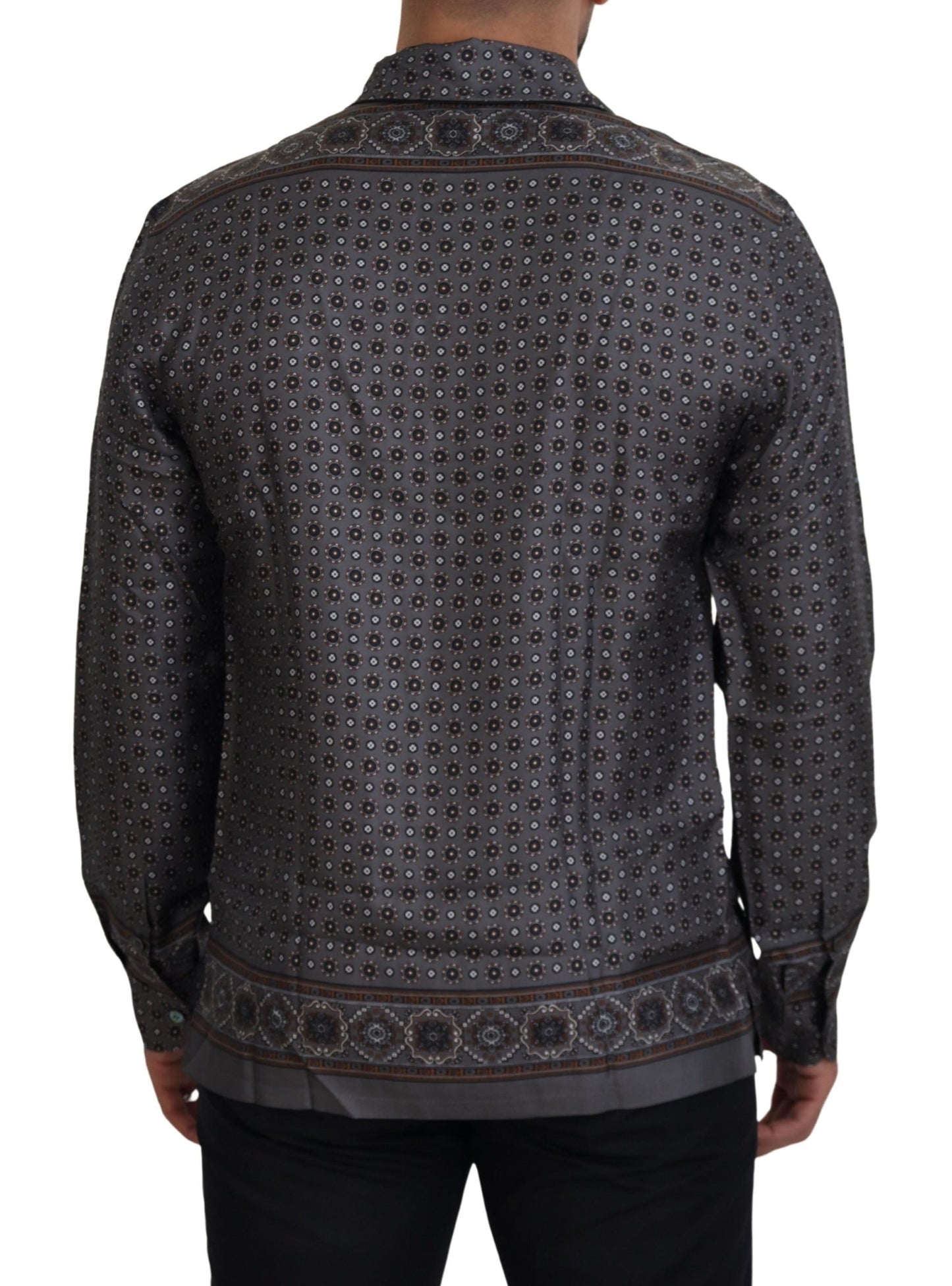 Dolce & Gabbana Camisa Barroca De Satén De Seda Elegante