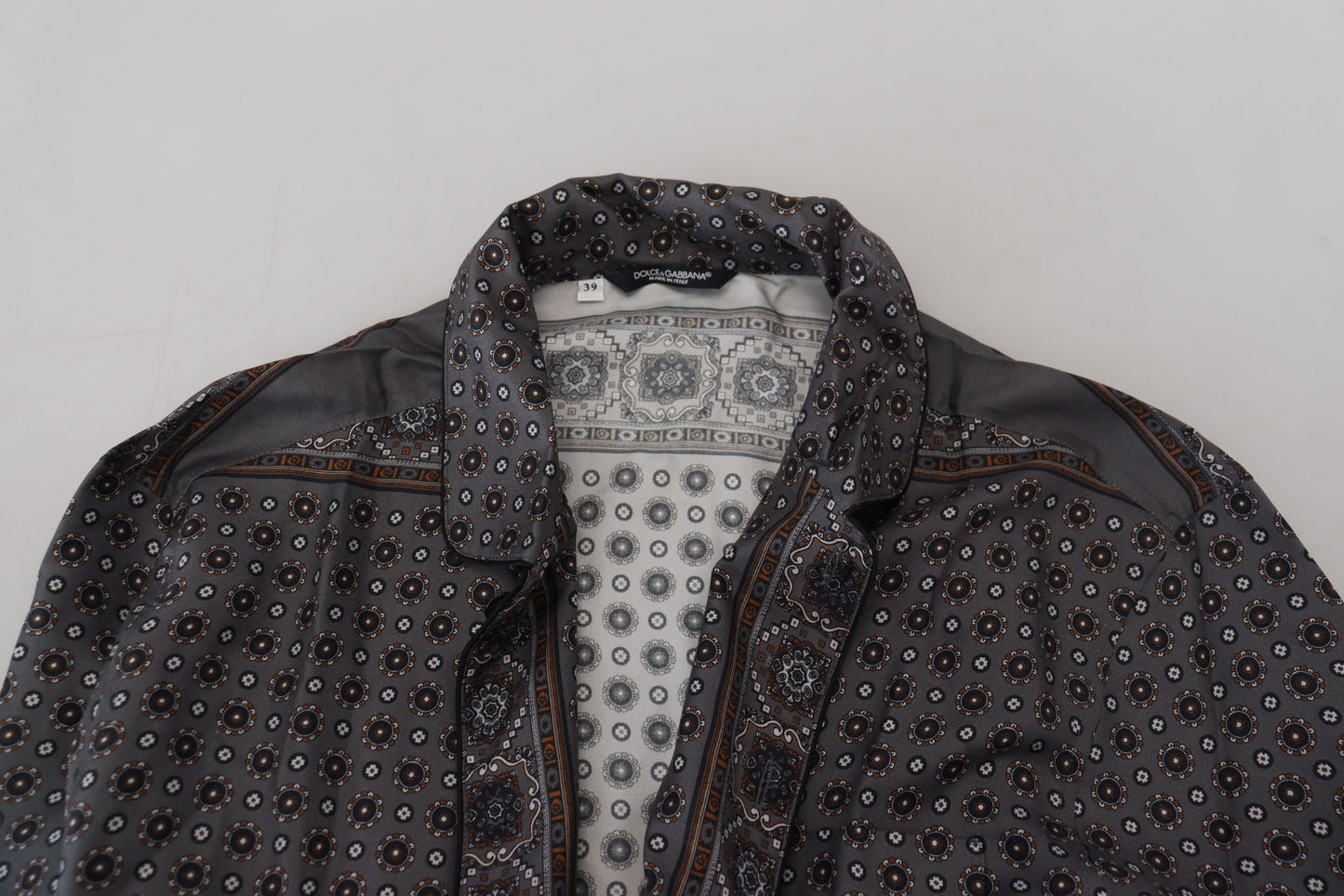 Dolce & Gabbana Camisa Barroca De Satén De Seda Elegante
