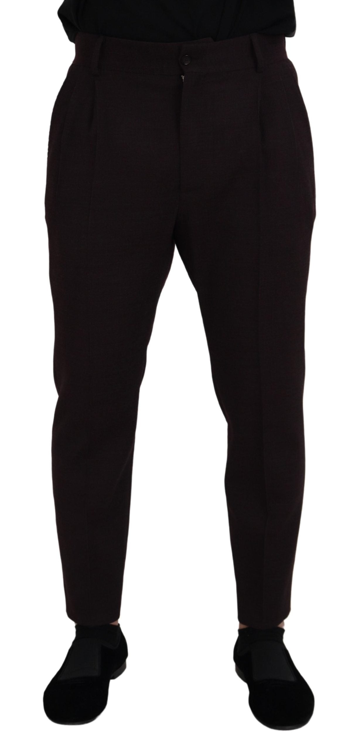 Dolce & Gabbana Pantalón elegante en mezcla de algodón marrón