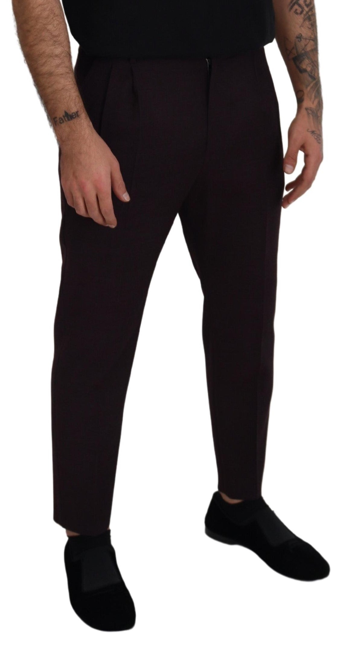 Dolce & Gabbana Pantalón elegante en mezcla de algodón marrón