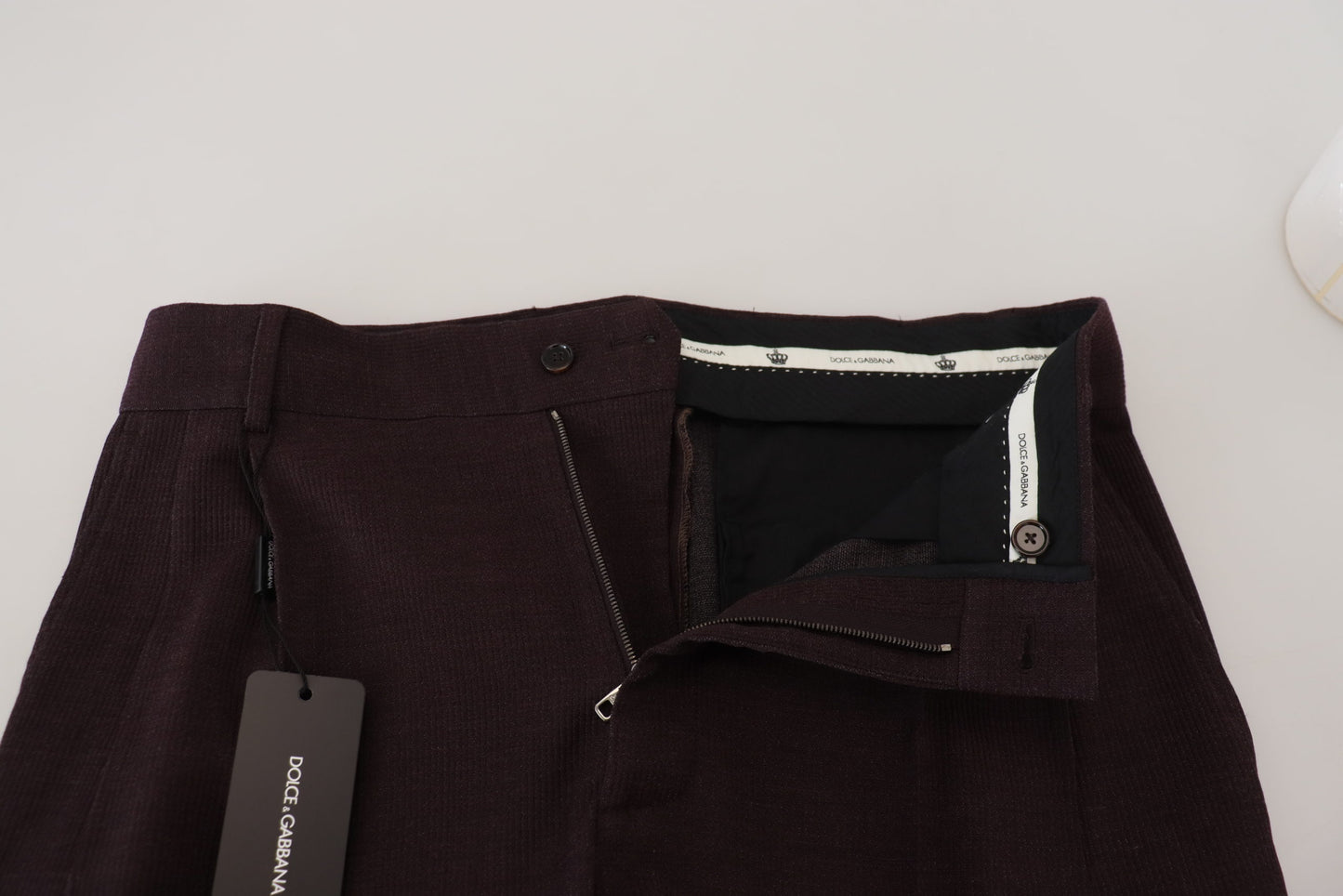 Dolce & Gabbana Pantalón elegante en mezcla de algodón marrón