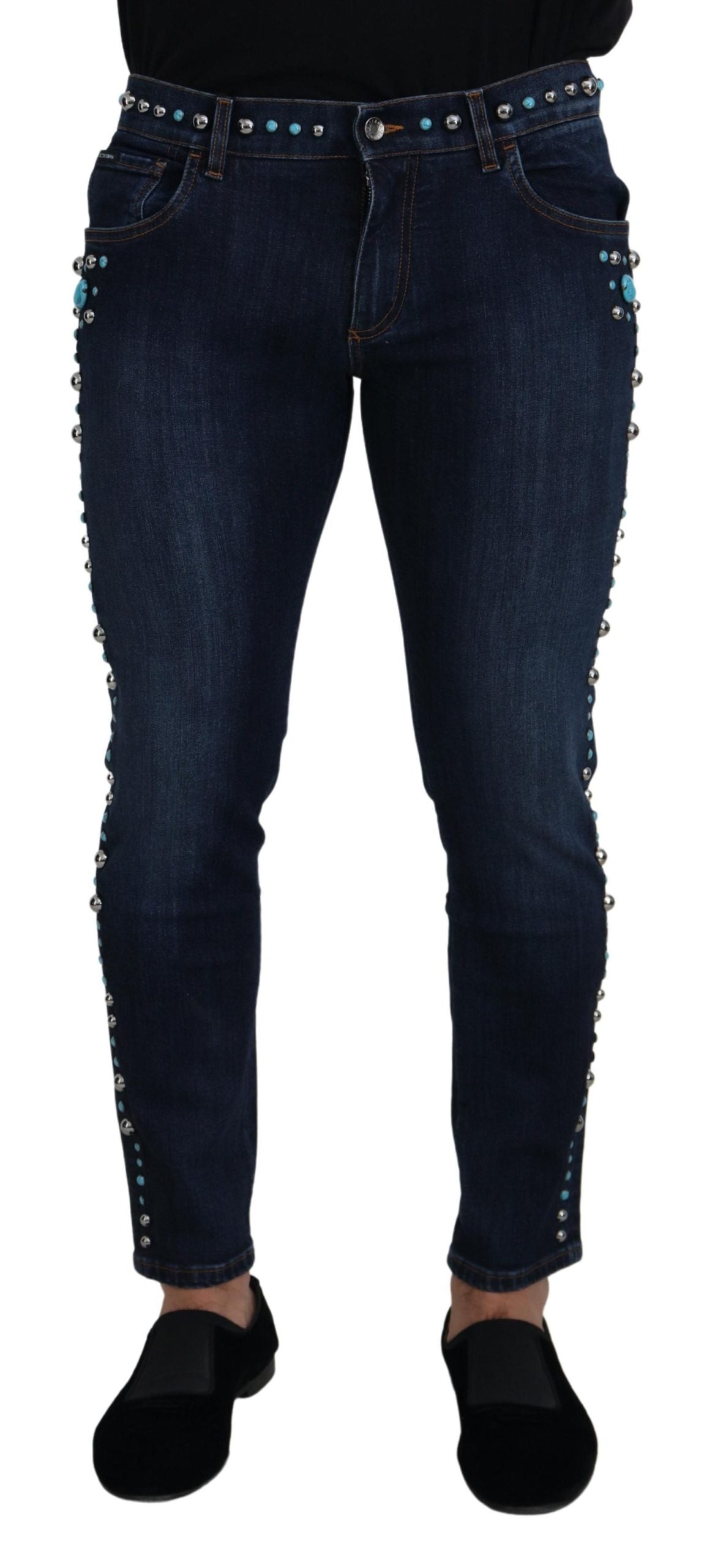 Dolce & Gabbana Vaqueros vaqueros Opulence con tachuelas