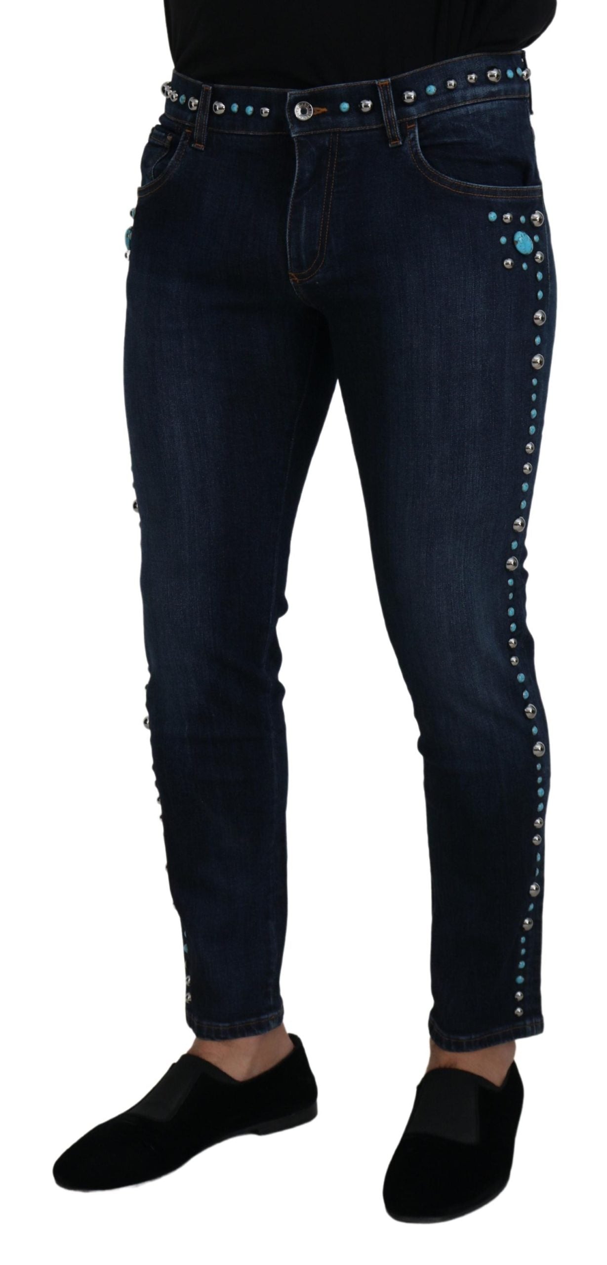 Dolce & Gabbana Vaqueros vaqueros Opulence con tachuelas