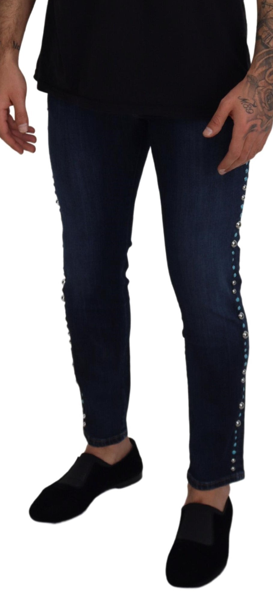 Dolce & Gabbana Vaqueros vaqueros Opulence con tachuelas