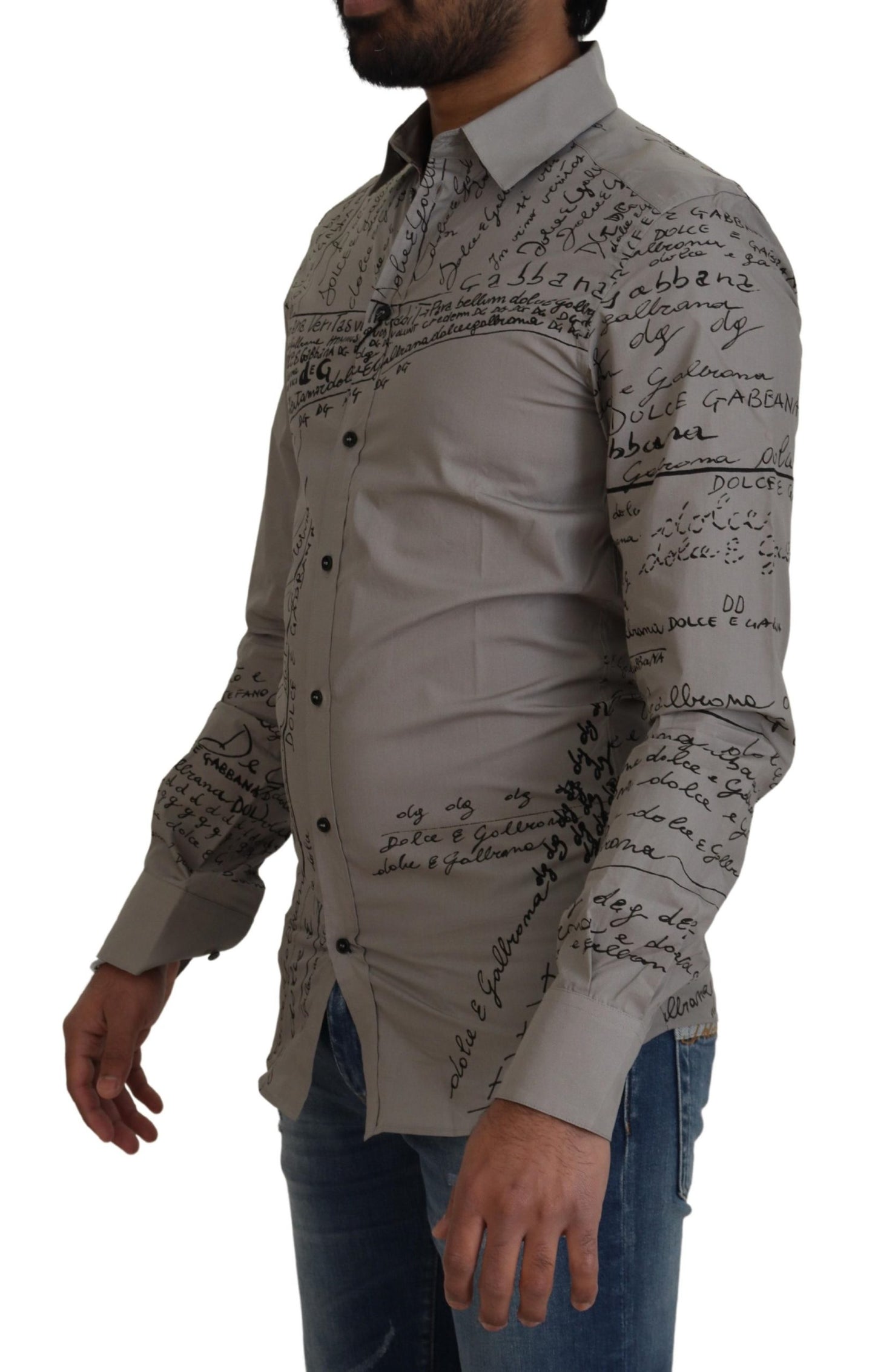 Dolce & Gabbana Camisa de vestir elegante de algodón de corte slim