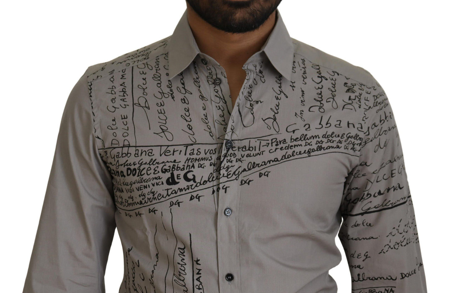 Dolce & Gabbana Camisa de vestir elegante de algodón de corte slim
