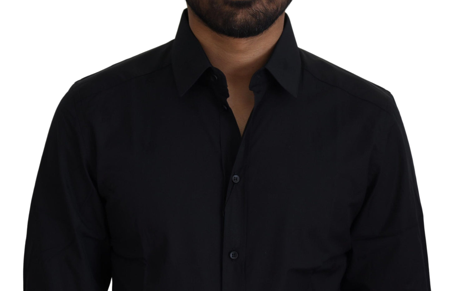 Dolce & Gabbana Camisa de vestir elegante de algodón negra
